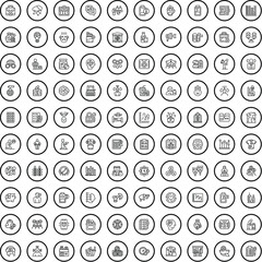 100 work icons set. Outline illustration of 100 work icons vector set isolated on white background
