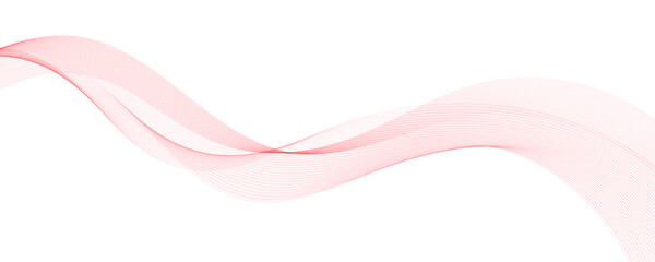 Wave red lines background. Flowing curved smoke lines. Template for banner, flyer, brochure, presentation. Vector illustration.