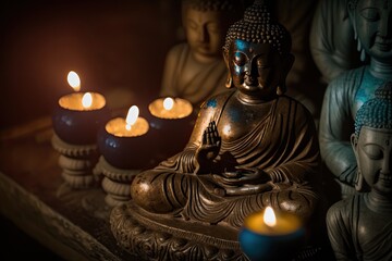 buddha with candles