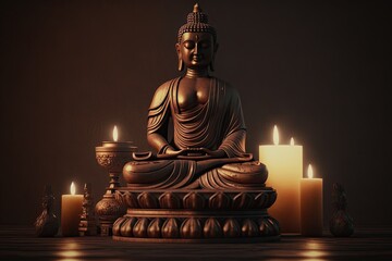 buddha with candles
