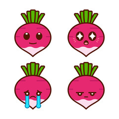 Set of Cute Turnip Stickers