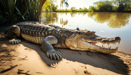 Fototapeta premium crocodile in action