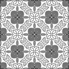 Stylish texture with figures from lines.Abstract geometric black and white pattern for web page, textures, card, poster, fabric, textile. Monochrome graphic repeating design. 