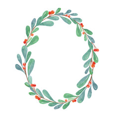 Naklejka premium watercolor floral wreath hand draw illustration for invitation , wedding or greeting cards