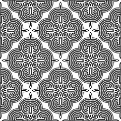 Stylish texture with figures from lines.Abstract geometric black and white pattern for web page, textures, card, poster, fabric, textile. Monochrome graphic repeating design. 