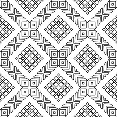 Stylish texture with figures from lines.Abstract geometric black and white pattern for web page, textures, card, poster, fabric, textile. Monochrome graphic repeating design. 