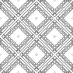 Stylish texture with figures from lines.Abstract geometric black and white pattern for web page, textures, card, poster, fabric, textile. Monochrome graphic repeating design. 