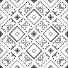 Stylish texture with figures from lines.Abstract geometric black and white pattern for web page, textures, card, poster, fabric, textile. Monochrome graphic repeating design. 