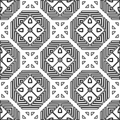 Stylish texture with figures from lines.Abstract geometric black and white pattern for web page, textures, card, poster, fabric, textile. Monochrome graphic repeating design. 