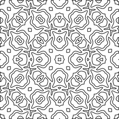 Stylish texture with figures from lines.Abstract geometric black and white pattern for web page, textures, card, poster, fabric, textile. Monochrome graphic repeating design.