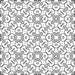 Stylish texture with figures from lines.Abstract geometric black and white pattern for web page, textures, card, poster, fabric, textile. Monochrome graphic repeating design.