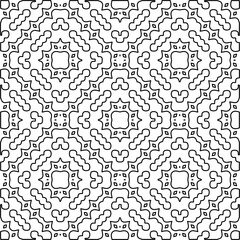 Stylish texture with figures from lines.Abstract geometric black and white pattern for web page, textures, card, poster, fabric, textile. Monochrome graphic repeating design.