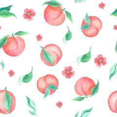 seamless digital art  illustration peach  used for background texture, wrapping paper, textile greeting card template or wallpaper design