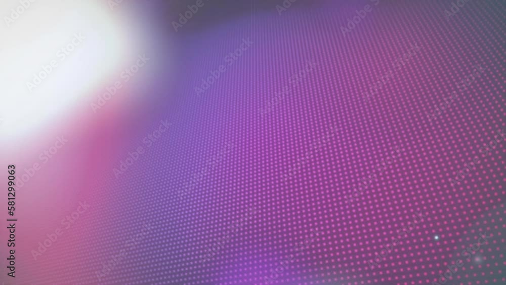 Poster animation of lens flare over multicolored dots against abstract background