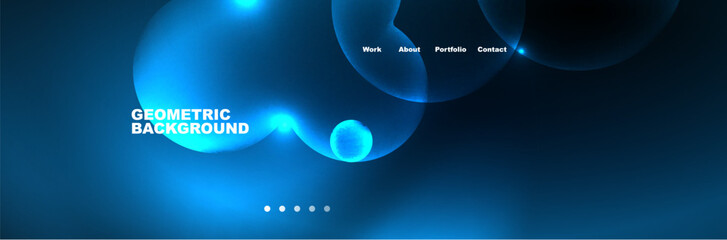 Neon glowing bubbles, circles magic energy space light concept, abstract background wallpaper design