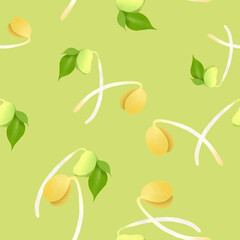 seamless digital art  illustration Bean sprouts used for background texture, wrapping paper, textile greeting card template or wallpaper design
