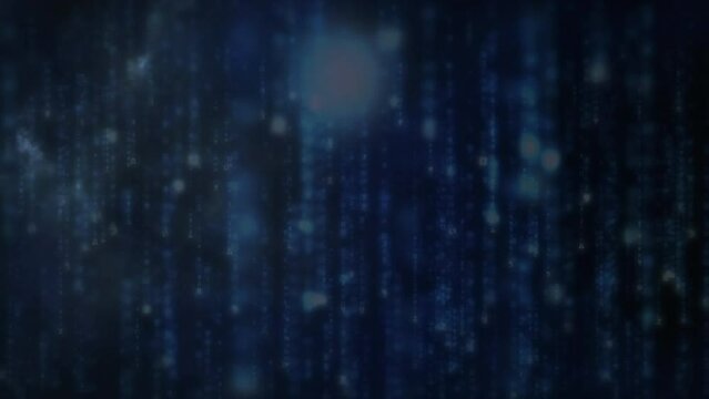 Animation of spots falling over dark clouds and storm