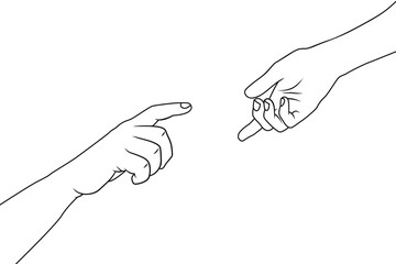 Vector outline parting hands