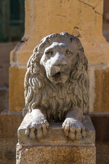 Ancient lion head statue in Segovia Spain