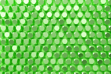 3D rendering.  Green   pattern of cubes of different shapes. Minimalistic pattern of simple shapes. Bright creative symmetric texture
