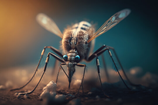 world malaria day, mosquito 3d isolated background. Generative AI