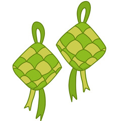 Traditional Ketupat Eid Mubarak Kareem
