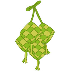 Traditional Ketupat Eid Mubarak Kareem
