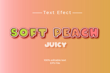 Editable soft peach vector text effect