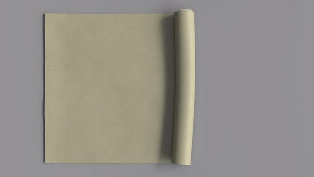 Roll up and roll down white paper like scripture,leather with alpha and RBG pass channel.2 background texture. 4K motion animation rendered.
