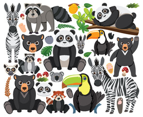 Obraz premium Set of mix animal character