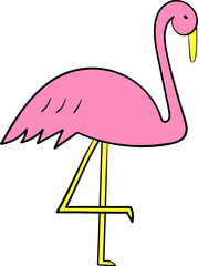 Flamingo decorative design element for website, presentation, flyer, brochure, printing, application. illustration style