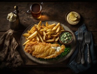 fish fillet with french fries