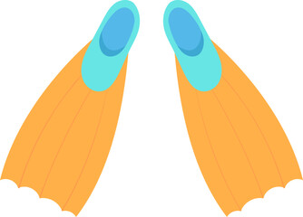 Diving fins summer illustration