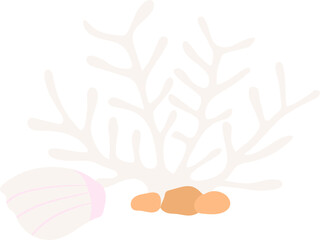 Coral summer illustration