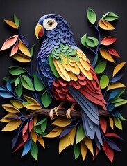 Obraz premium Parrot - Paper Quilling