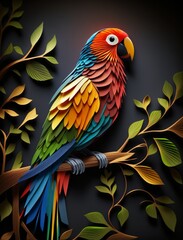Fototapeta premium Parrot - Paper Quilling
