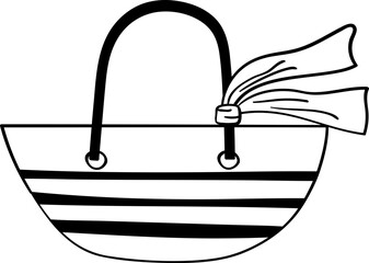 Summer bag icon hand drawn design elements for decoration.