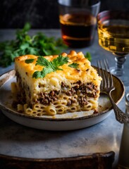 pasta with sauce and basil, Generative AI