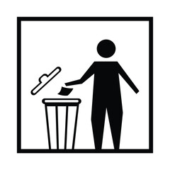 icon of a person taking out trash in its place