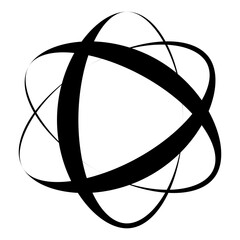 Atom icon. Modern abstract scientific symbol. Vector illustration isolated on white background.