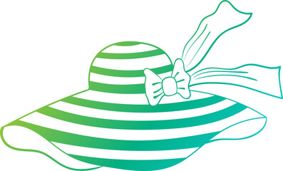 Hat summer illustration, icon, element for decoration.