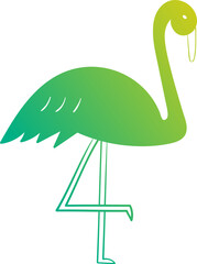 Flamingo illustration, icon, element for decoration.