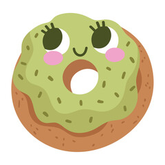 matcha donut cartoon