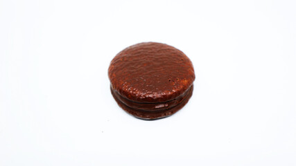 delicious and sweet choco pie with bite marks