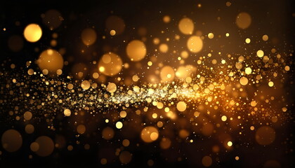 gold metallic glitter bokeh background texture, created with generative AI	
