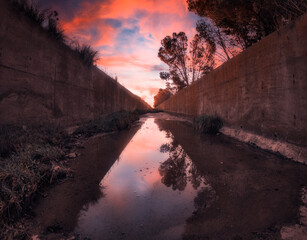 Fototapeta premium sunset over the bridge