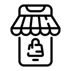 online shop line icon