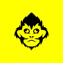 monkey logo, gorilla face, perfect for icon, logo, mascot, brand, etc.