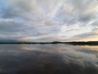 sunset over the river