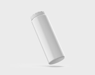 Blank powder jar ready for your branding and design mockup template isolated on white background, 3d illustration.